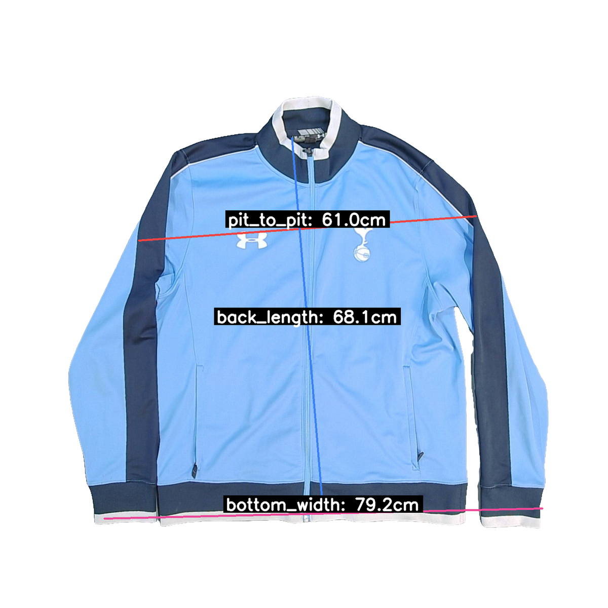 Under Armour Track Jacket Polyester Blue XL Spurs Tottenham Mens Football Retro