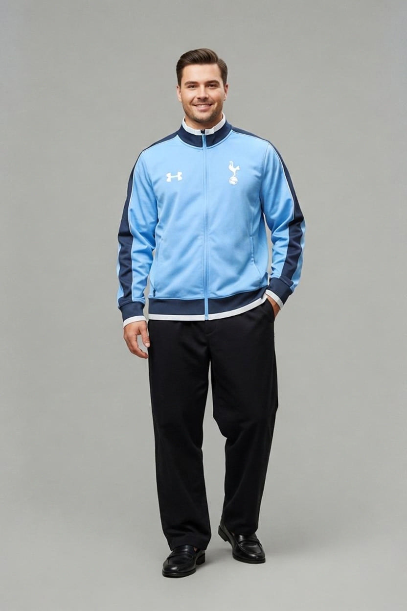 Under Armour Track Jacket Polyester Blue XL Spurs Tottenham Mens Football Retro
