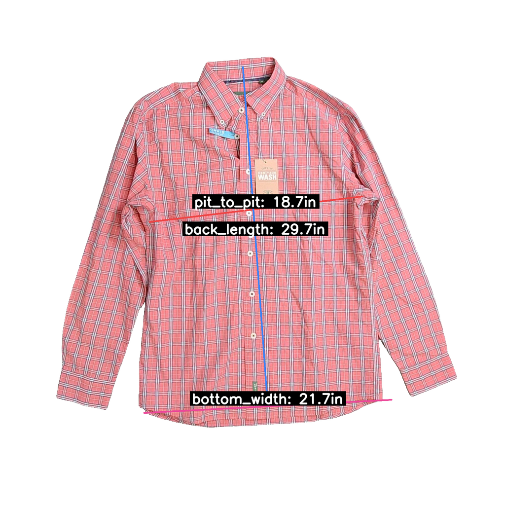 Mens ORVIS Button-Down Shirt Cotton Pink Check M Long Sleeve Casual New