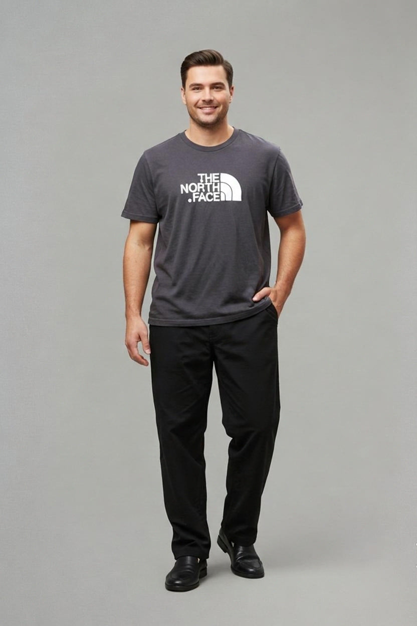The North Face T-Shirt Cotton Black XL Mens Logo Crew Neck Short Sleeve