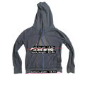 Adidas Hoodie Cotton Black UK 16-18 L Big Logo Print Womens Pullover Casual
