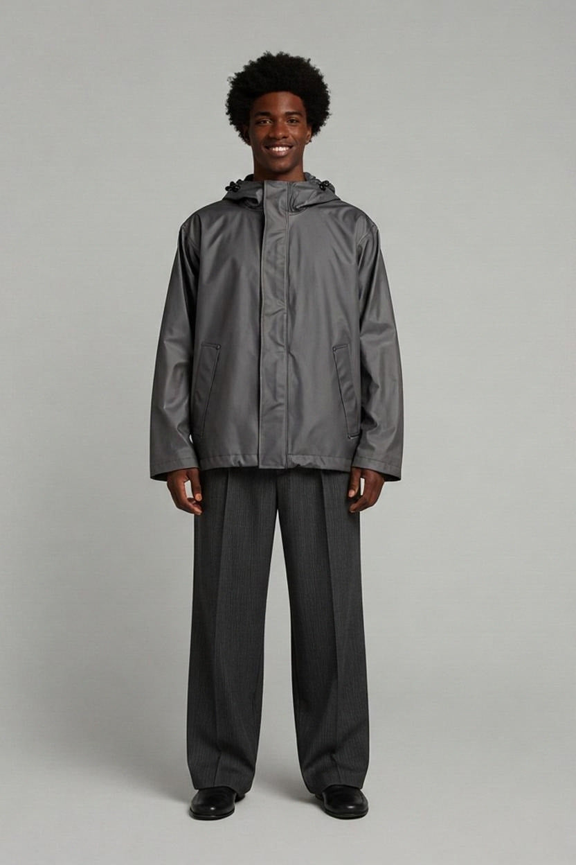 Helly Hansen Jacket Coated Black S Hooded Windbreaker Mens Rain Coat Outdoor