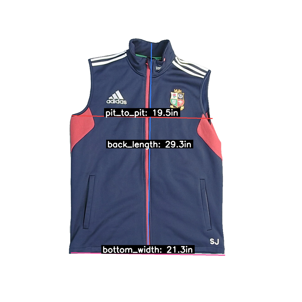 Adidas Gilet Polyester Navy XO British Irish Lions 2013 Rugby Mens Climawarm