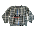 Wilson Windbreaker Nylon Grey Check L Mens Fat Shaft Retro 90s Pullover