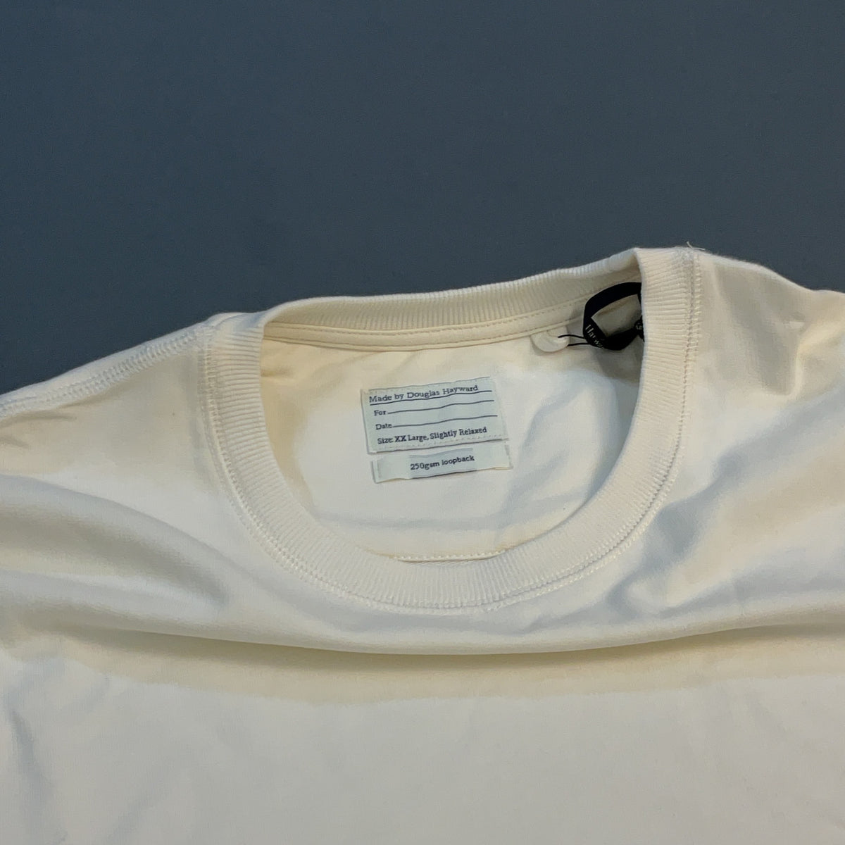 Douglas Hayward T-Shirt Cotton Cream XXL Mayfair London Loopback Mens Relaxed