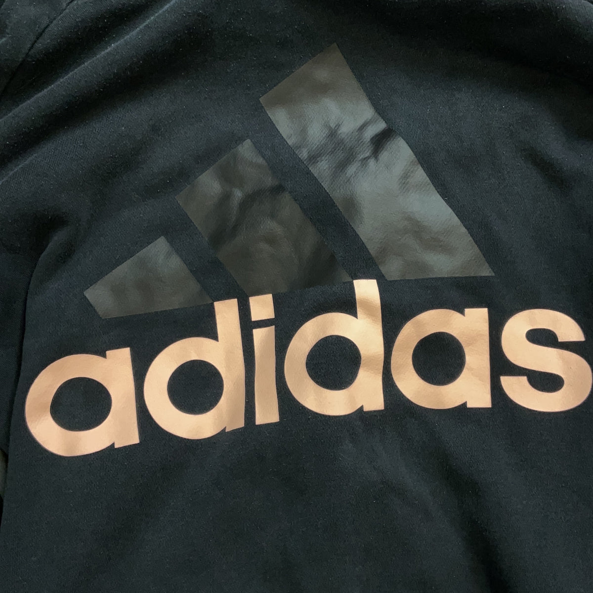 Adidas Hoodie Cotton Black UK 16-18 L Big Logo Print Womens Pullover Casual