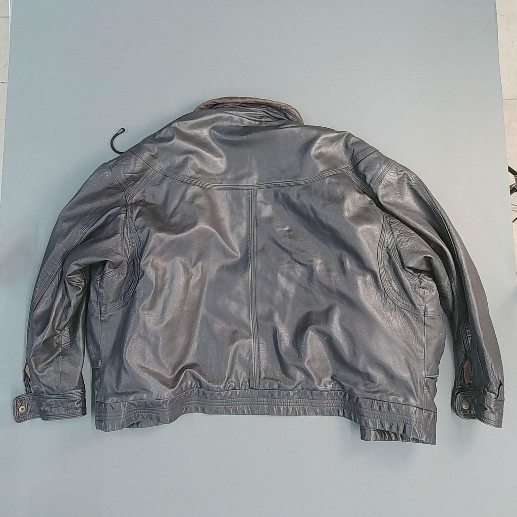 Robert Denmark Leather Jacket Black Mens Vintage Retro Biker Style Coat