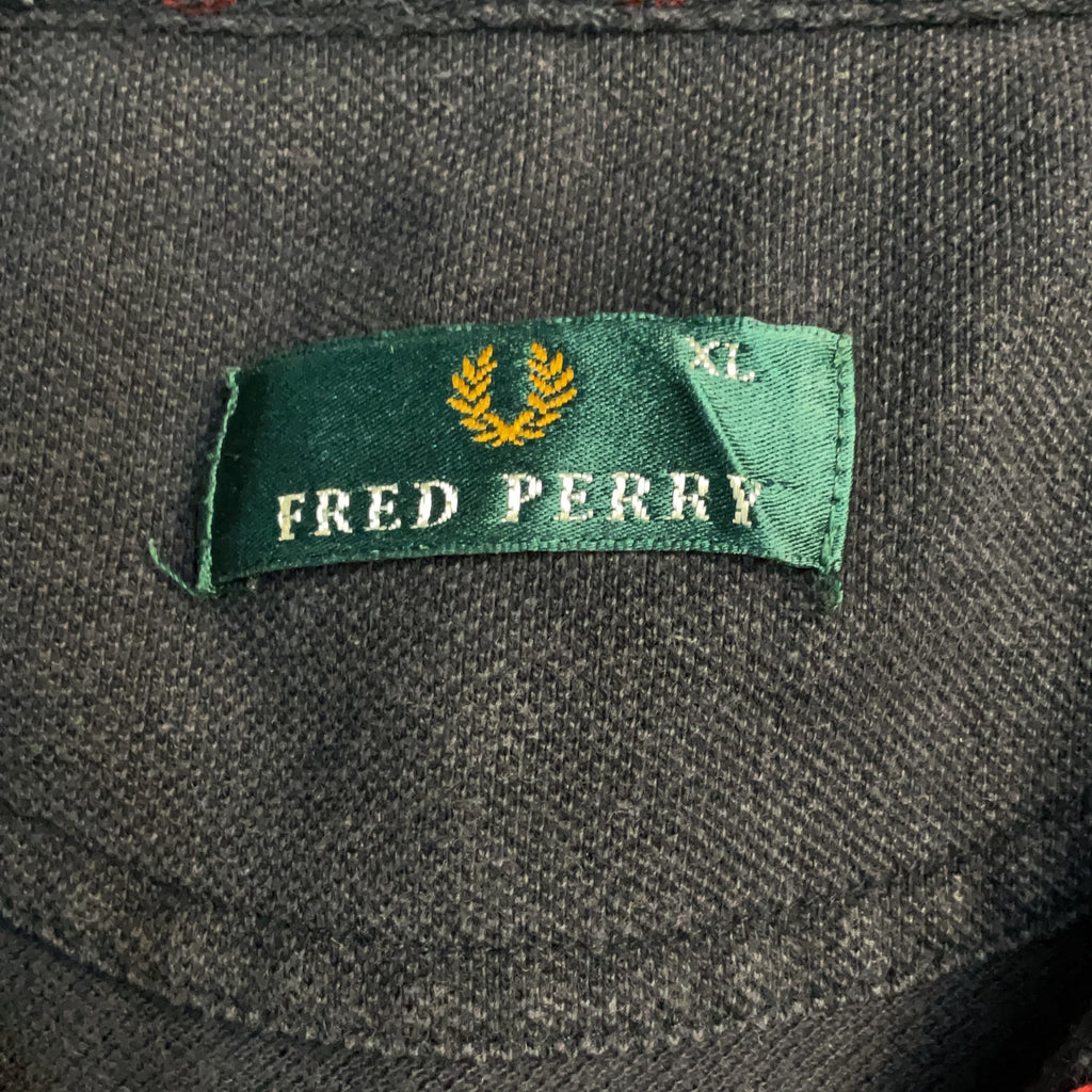 Fred Perry Polo Shirt Cotton Navy XL Striped Mens Retro Casual