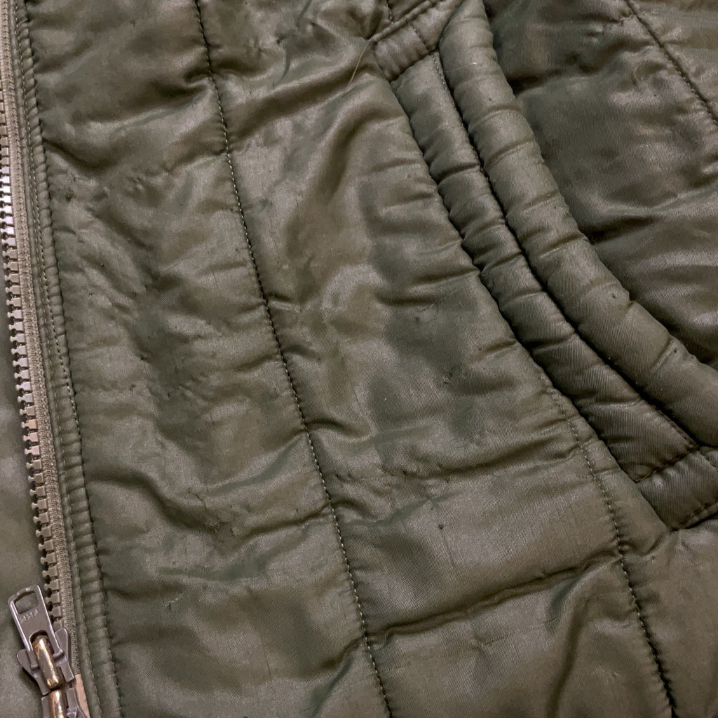 Barbour Gilet Nylon Olive Green Size L Quilted Sleeveless Mens Vintage