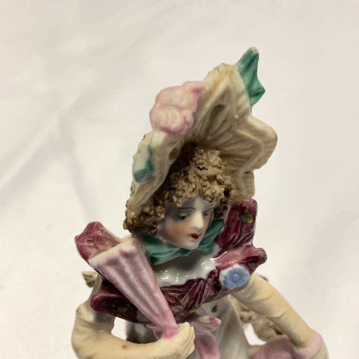 Vintage Porcelain Figurine Pair Multicolour Victorian Couple Bocage Ornament