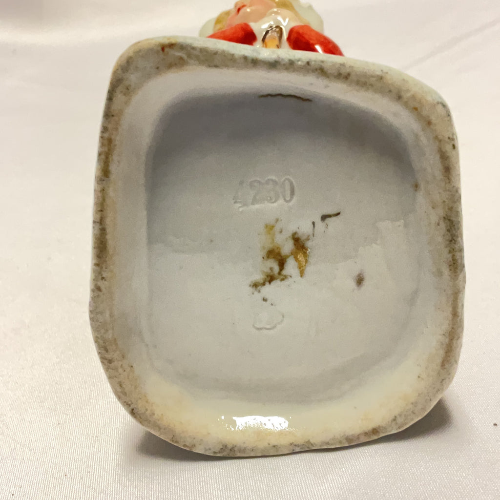Antique Porcelain Figurine Pair Boy Girl Spill Vase Hand Painted Collectible