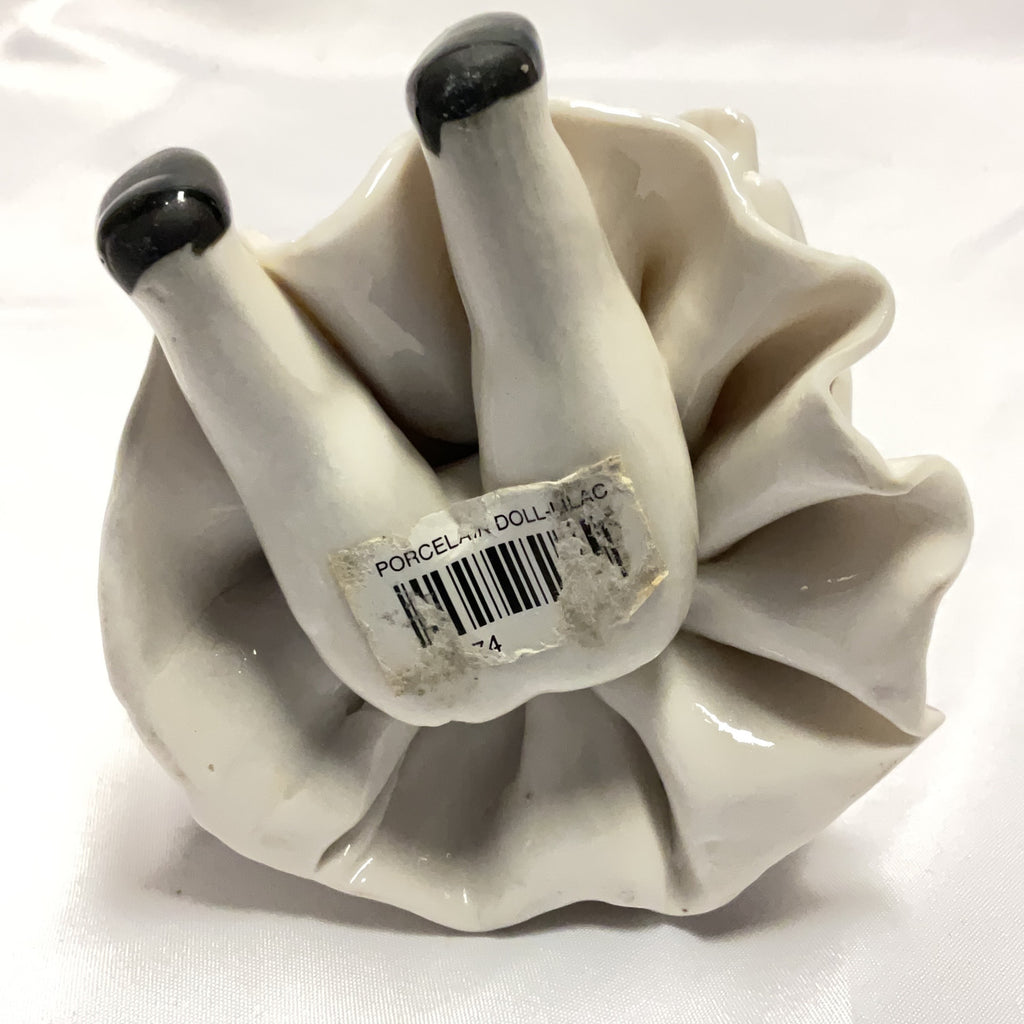 Porcelain Doll Figurine Lilac White Collectible Ceramic Ornament Vintage Style