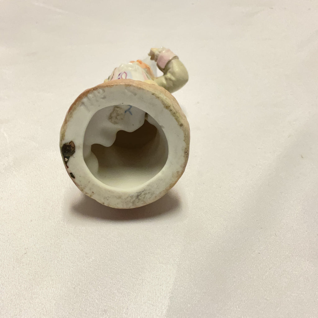 Vintage Bisque Porcelain Figurine Boy Dog Multicolour Antique Collectible