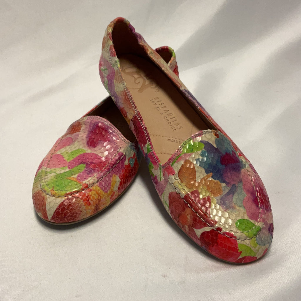 Hispanitas Flats Leather Multi UK 4 Floral Print Loafers Womens Boxed