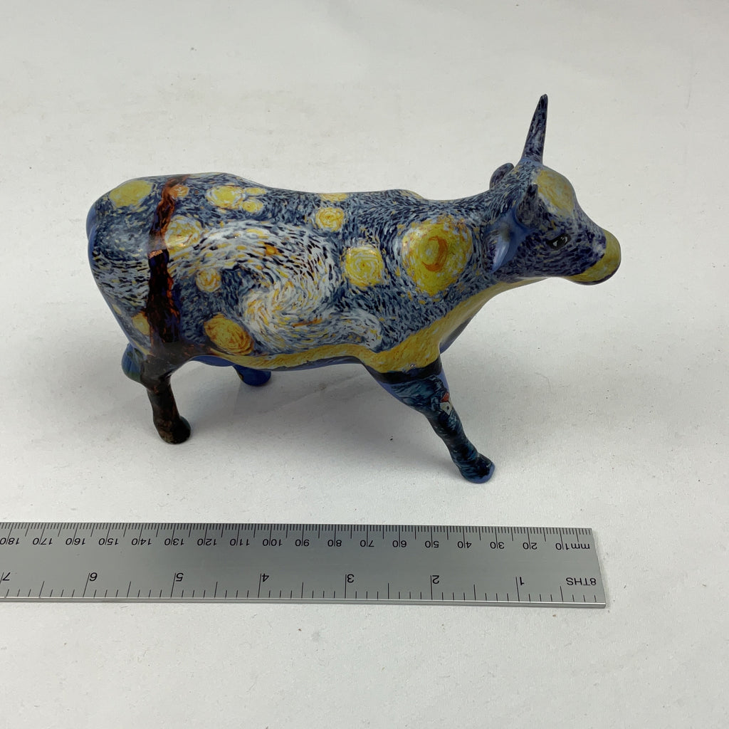 CowParade Cow Figurine Ceramic Multi Starry Night Van Gogh Art Collectible