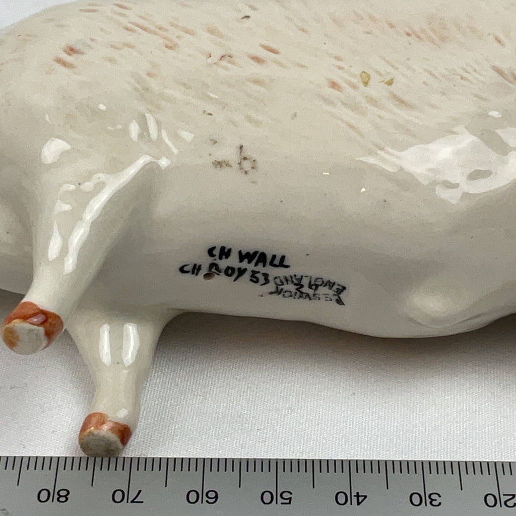 Beswick Pig Figurine Porcelain White Vintage Ch Wall Ch Roy 53 England Farm
