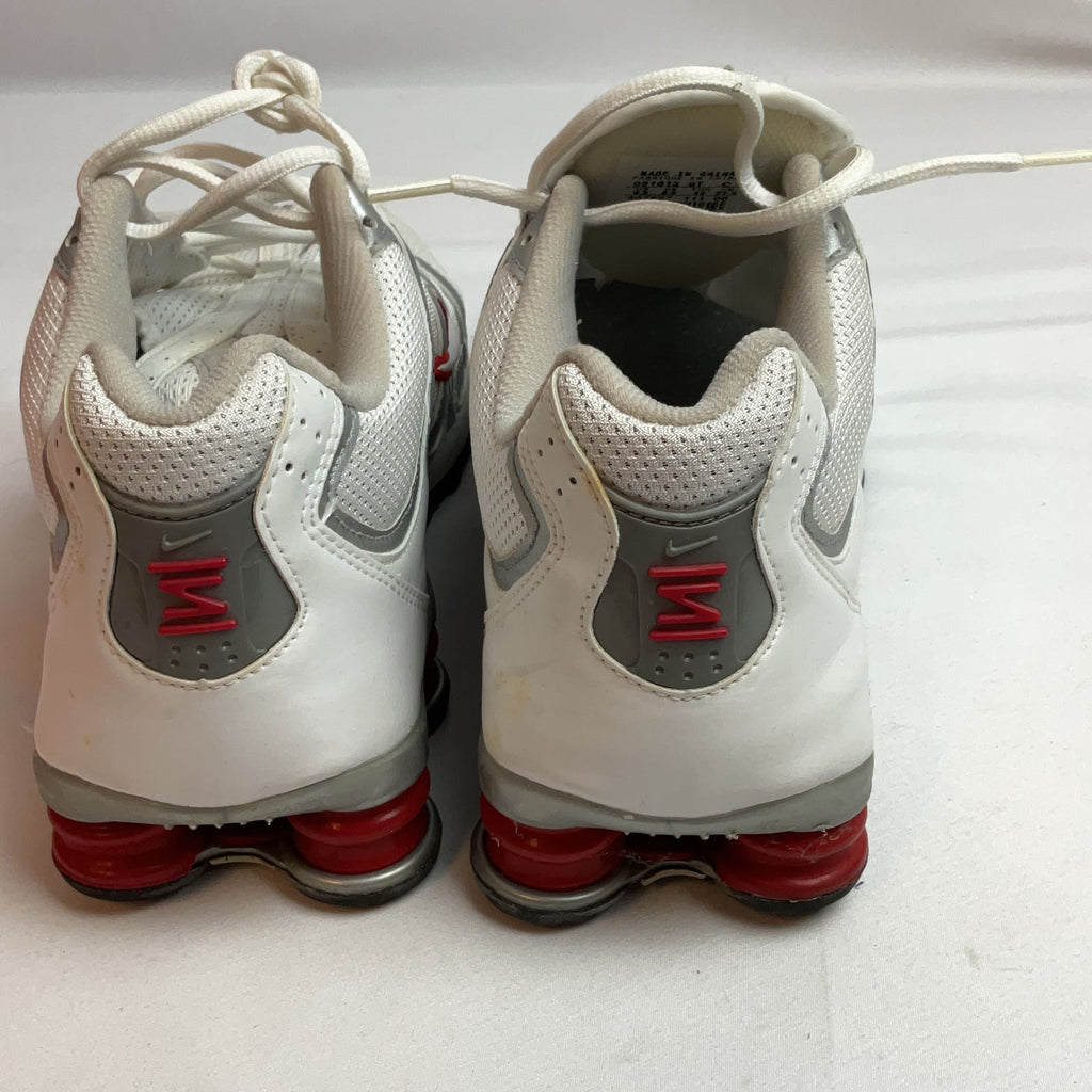 Nike Shox Running Shoes White UK 8.5 Red Silver Y2K Trainers Boxed Retro