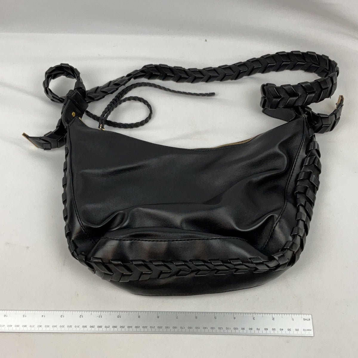 Stella McCartney Bag Faux Leather Black Braided Trim Womens Shoulder Bag