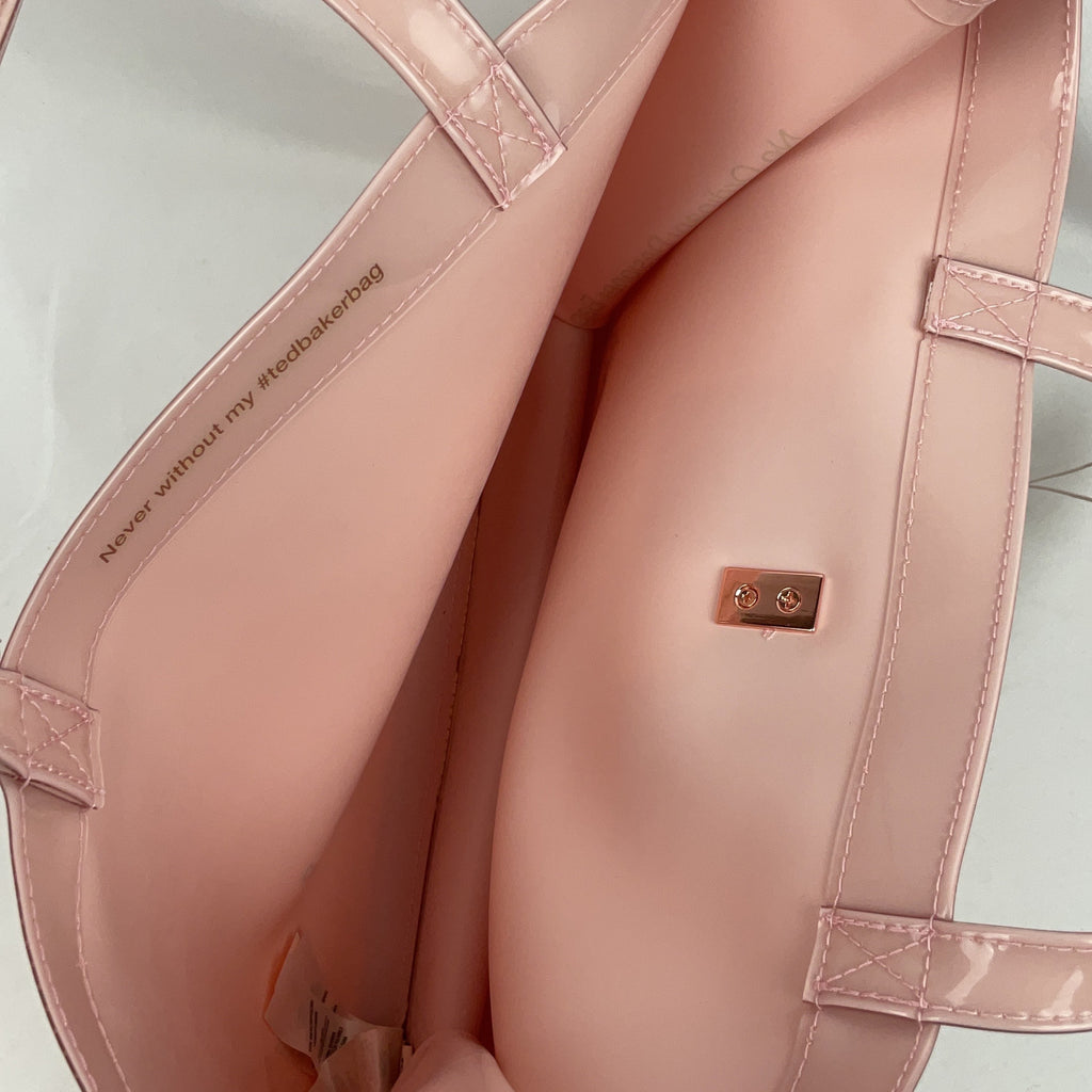 Ted Baker Tote Bag Patent Pink Womens Bow Detail New With Tags London