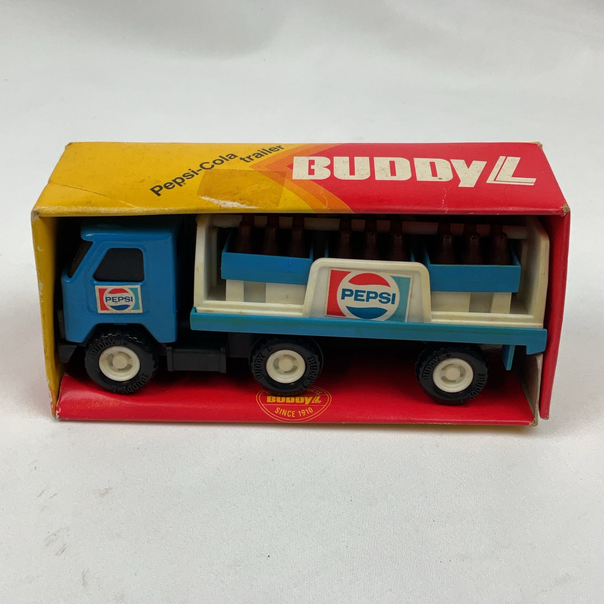 Buddy L Pepsi-Cola Trailer Truck Steel Blue Vintage Boxed Toy