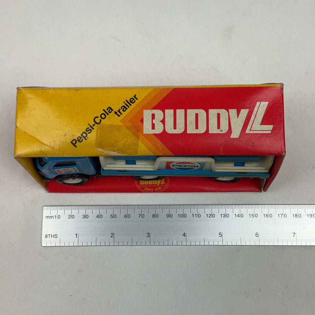 Buddy L Pepsi-Cola Trailer Truck Steel Blue Vintage Boxed Toy