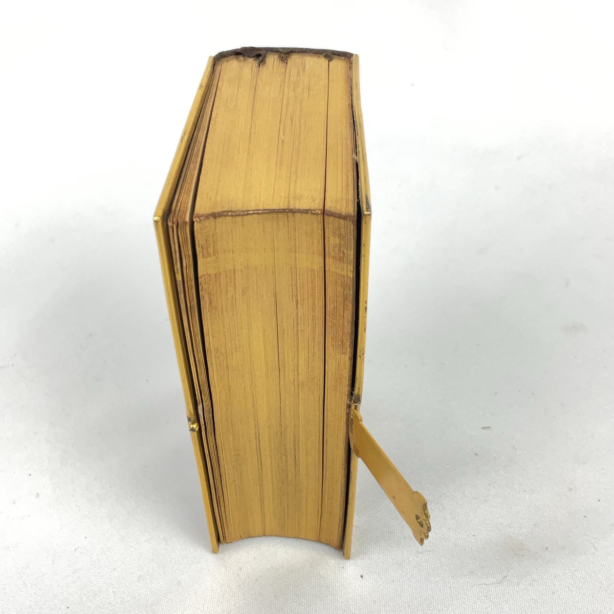 Antique Miniature Brass-Bound Prayer Book Leather Brown 1853 Victorian Clasp
