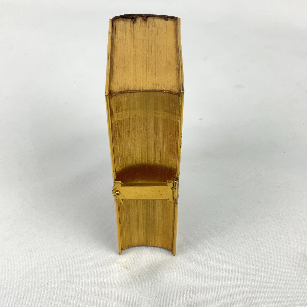 Antique Miniature Brass-Bound Prayer Book Leather Brown 1853 Victorian Clasp