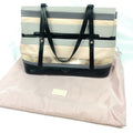 Radley London Tote Leather Striped Shoulder Bag Womens Nude Gold Black Grey