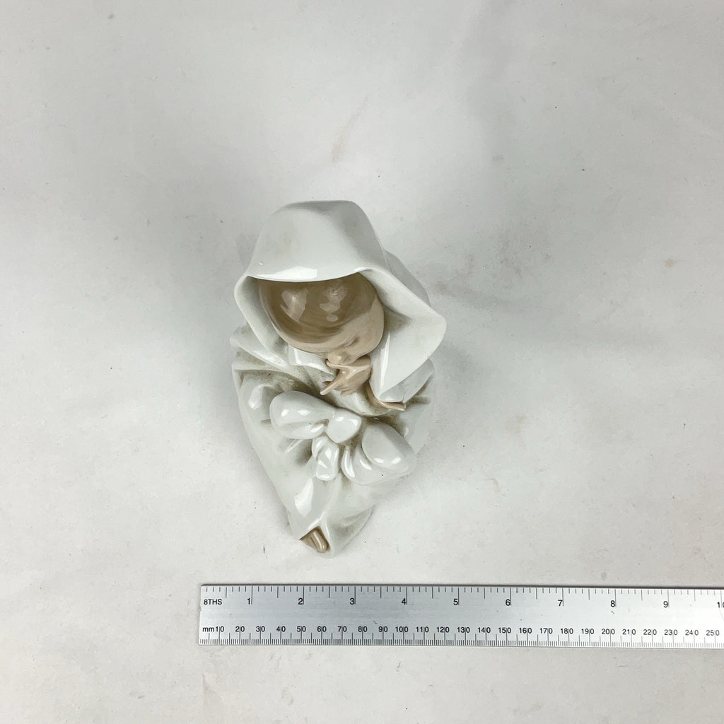 NAO Lladro Figurine Porcelain White Baby in Blanket Nativity Christening Gift