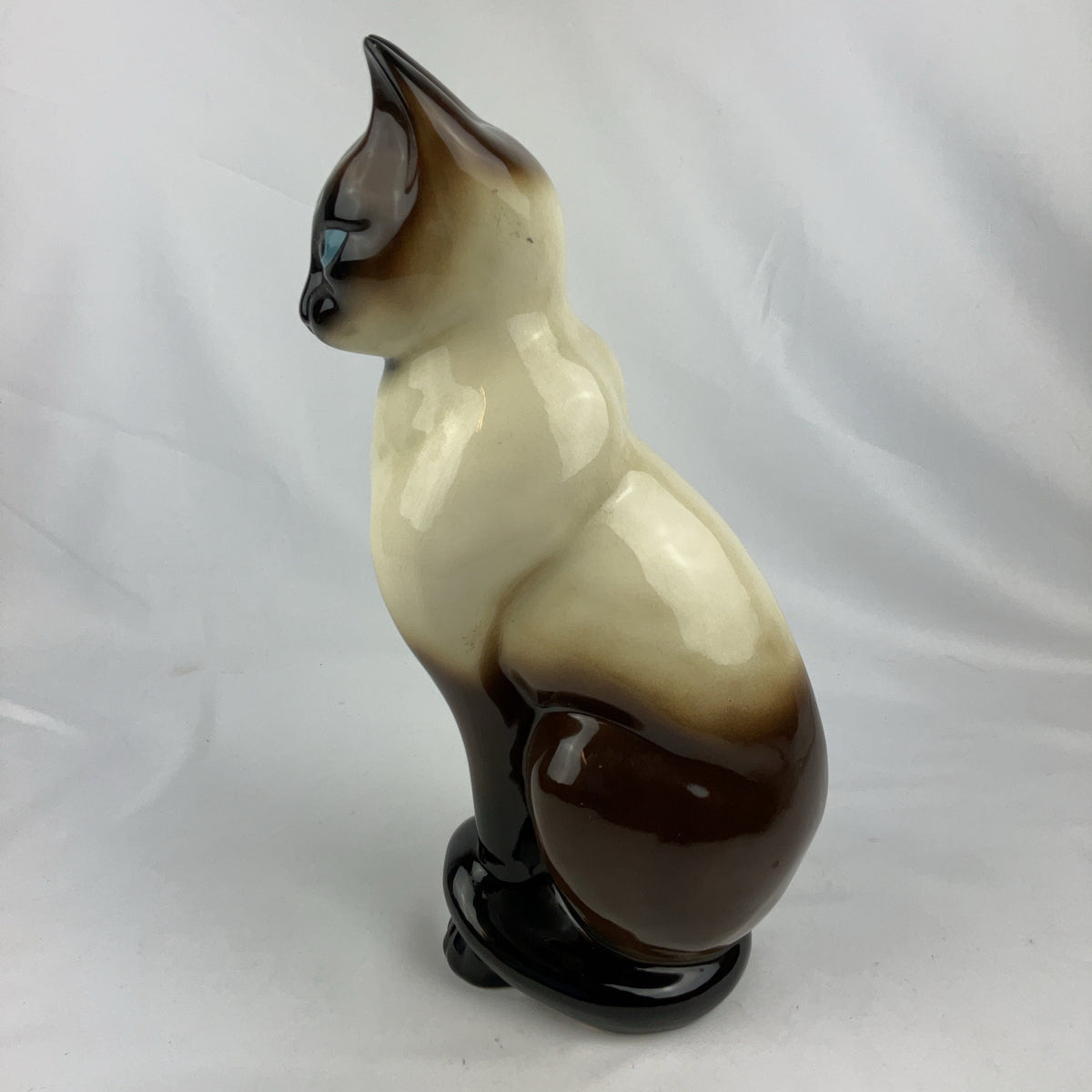 Coopercraft Siamese Cat Ceramic Figurine Brown Cream Vintage England