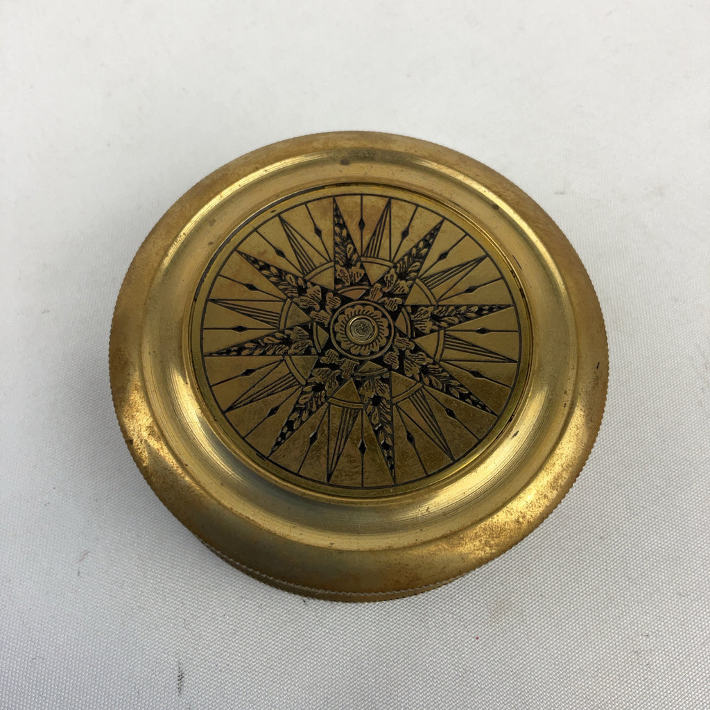 Stanley London Compass Brass Gold Robert Frost Poem Leather Case Vintage Style