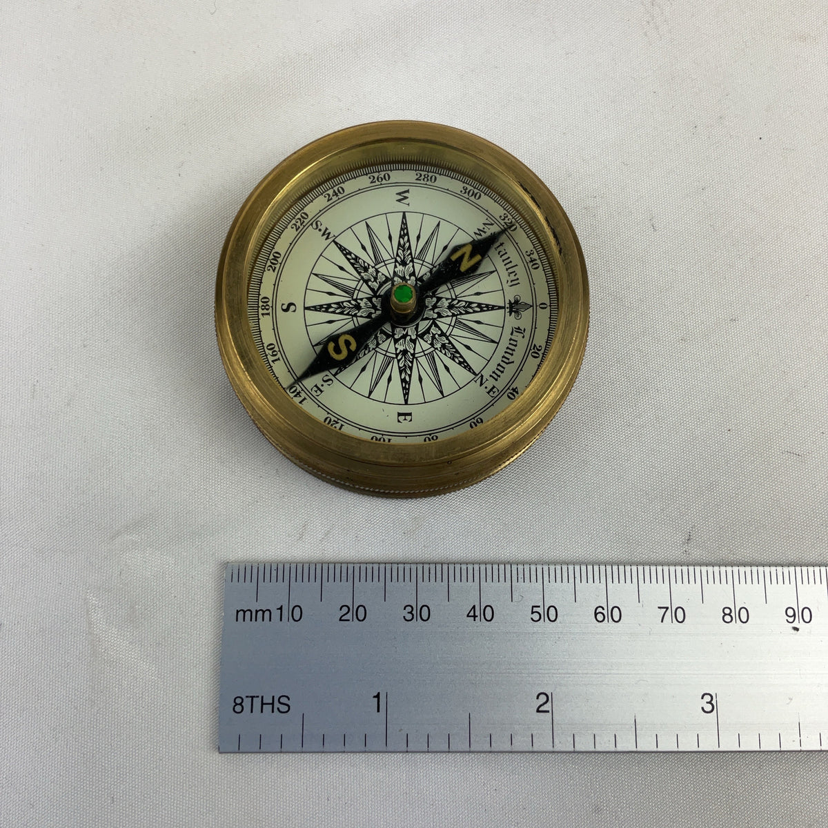 Stanley London Compass Brass Gold Robert Frost Poem Leather Case Vintage Style