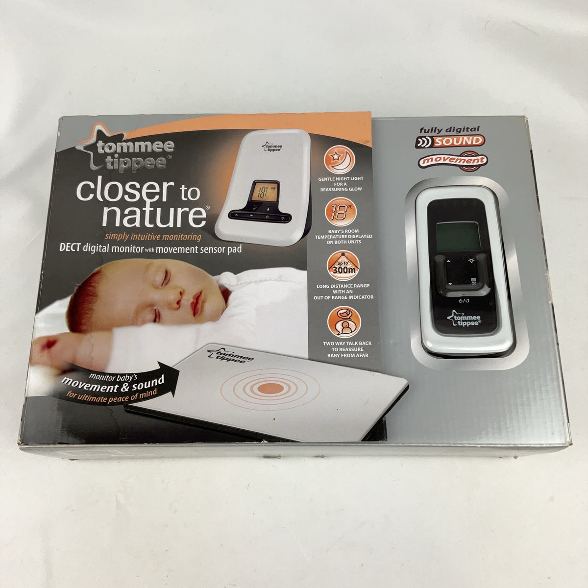 Tommee Tippee Closer to Nature Digital Baby Monitor White Movement Sound