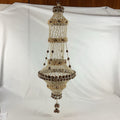 Boho Shell Beaded Chandelier Macrame Pendant Light Natural Cream Brown Hanging