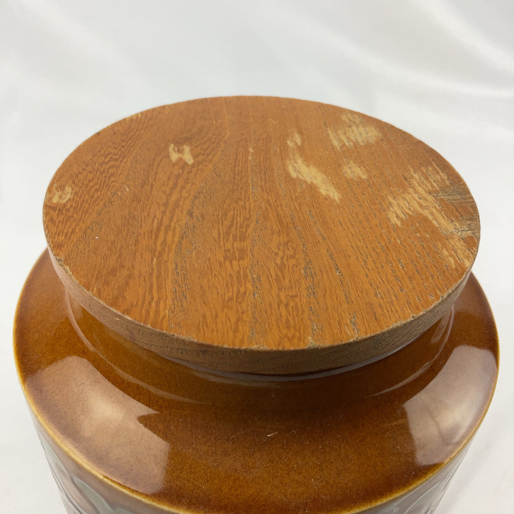 Hornsea Bronte Ceramic Storage Jars Brown Set of 3 Tea Sugar Biscuits Vintage