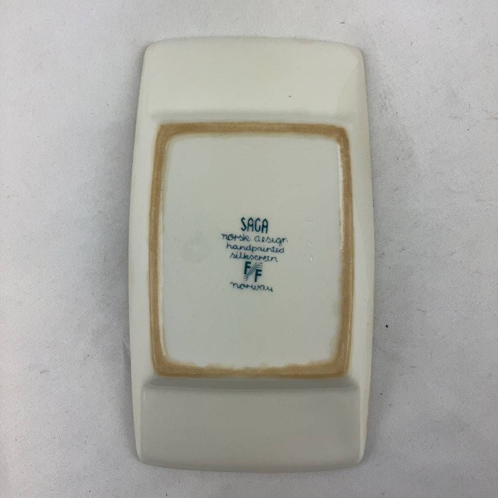 Figgjo Flint Saga Ceramic Trinket Dish Multi Norway Hand Painted Vintage