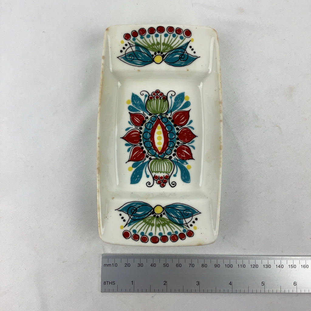 Figgjo Flint Saga Ceramic Trinket Dish Multi Norway Hand Painted Vintage